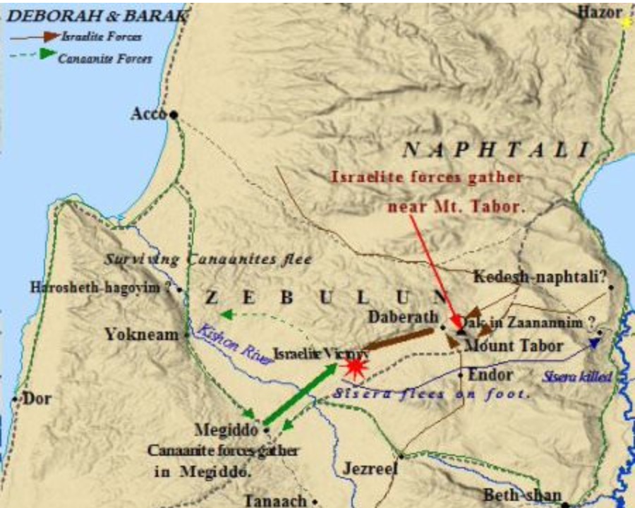 Deborah and Barak map